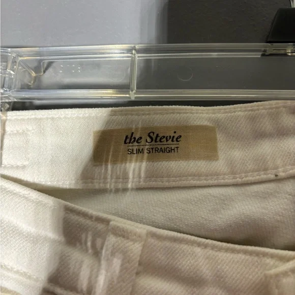 Ag Adriano Goldschmied The Stevie Slim Straight White Jeans Size 28 - Picture 5 of 6